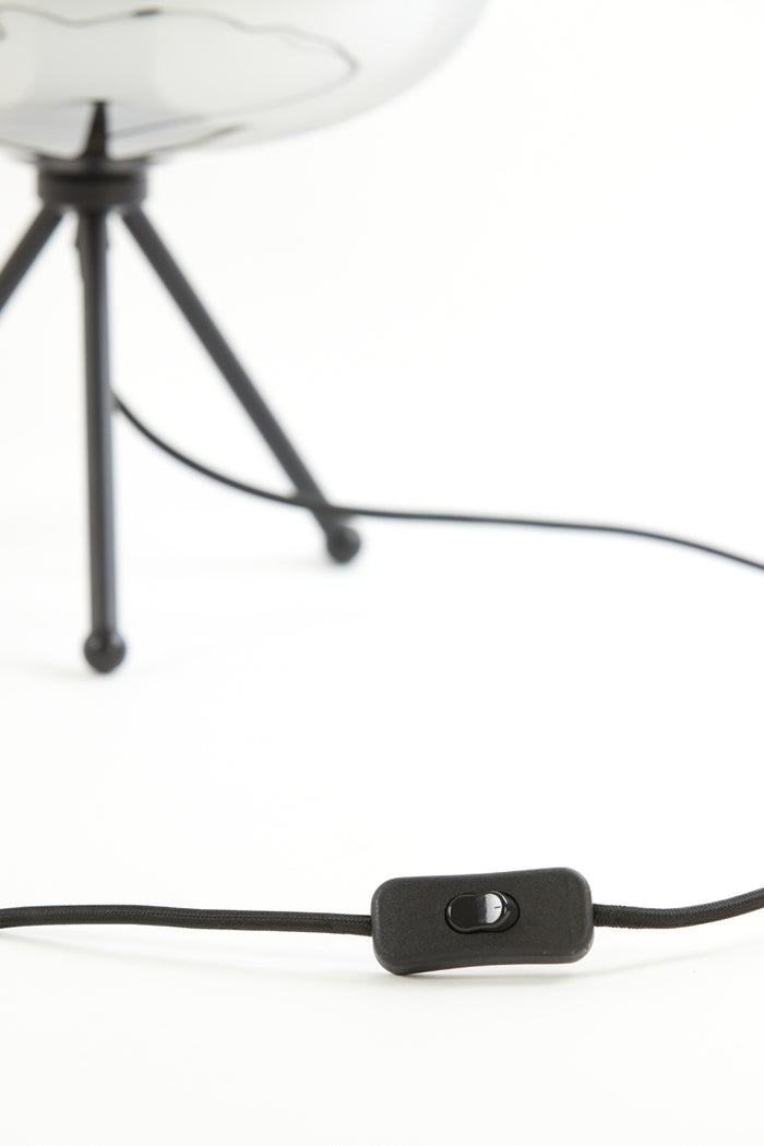 Light&living Tafellamp Ø30x43 cm MAYSON glas smoke-mat zwart