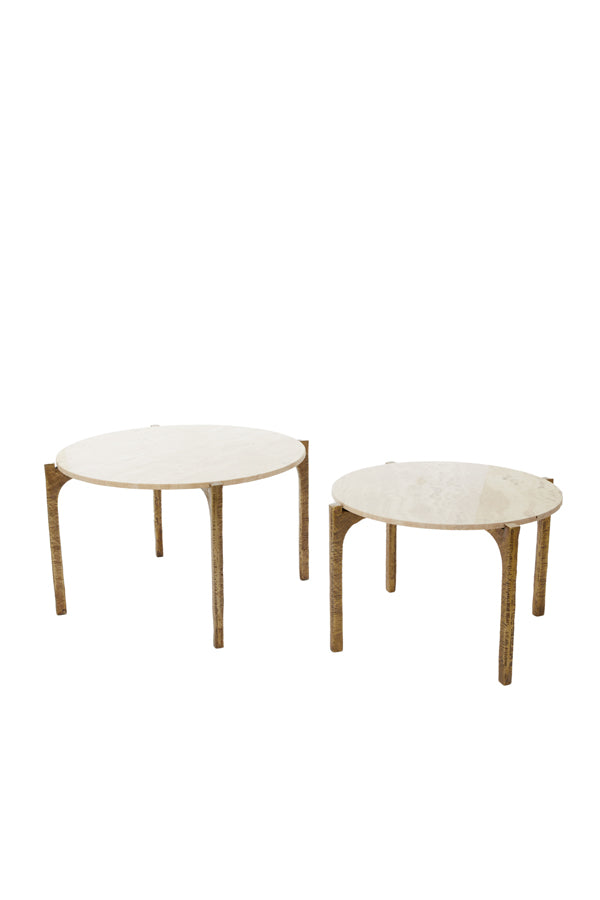 Light & Living - Salontafel KANAE - Ø76x44cm - Bruin - Set van 2