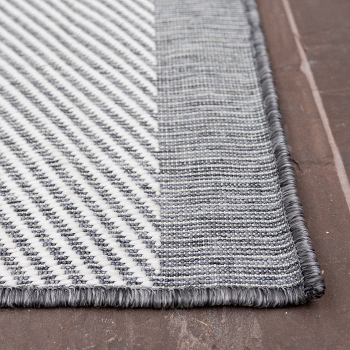 Eva Interior Buitenkleed Border Grijs  160x230cm