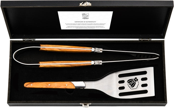 Laguiole Style de Vie Luxury Line BBQ Set - Olijfhout - 2-delige set
