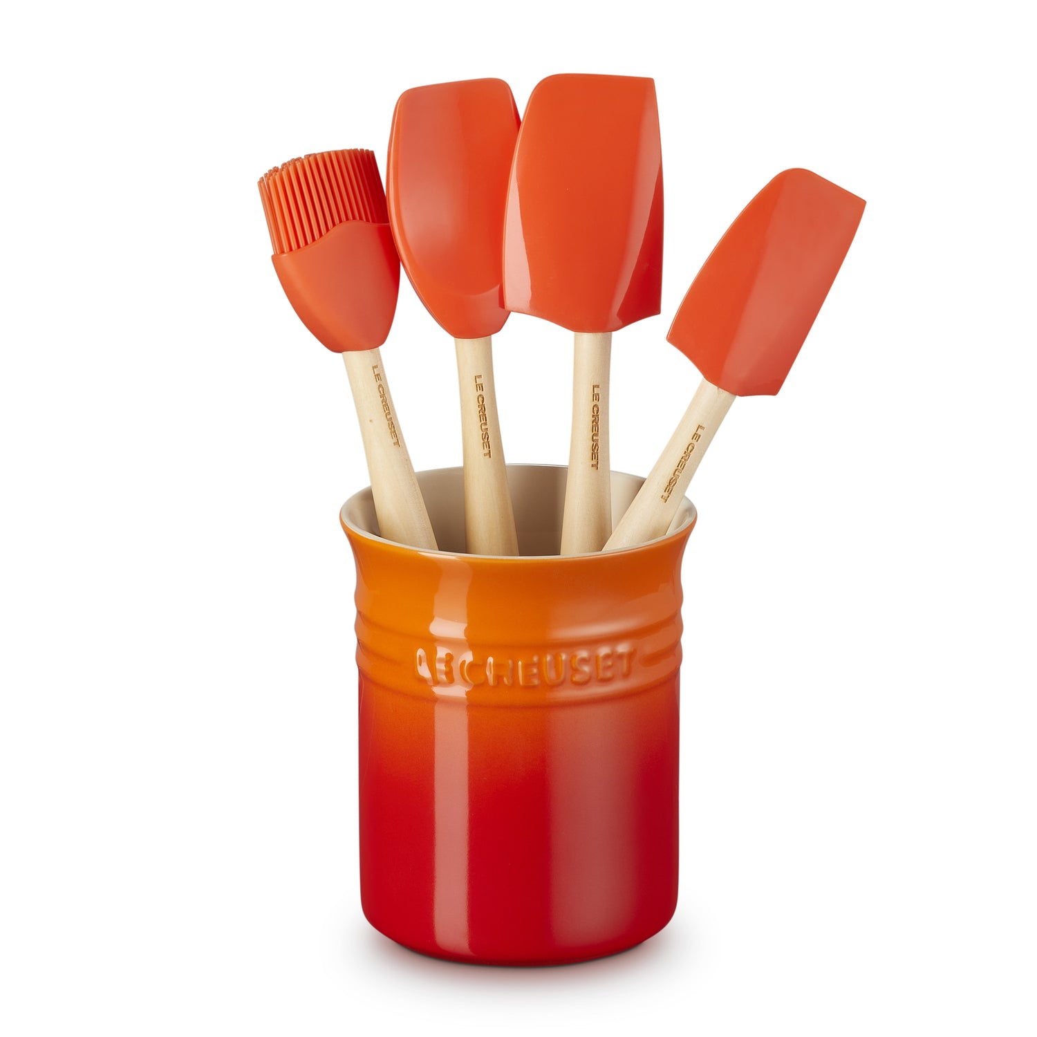 Le Creuset Pot met 4 Spatels - Oranjerood