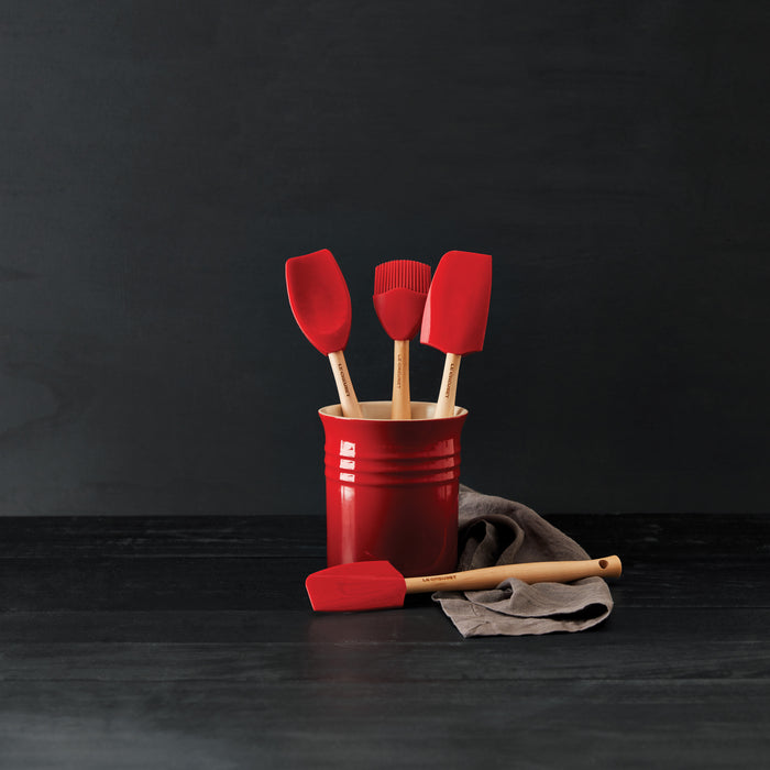 Le Creuset Pot met 4 Spatels - Kersenrood