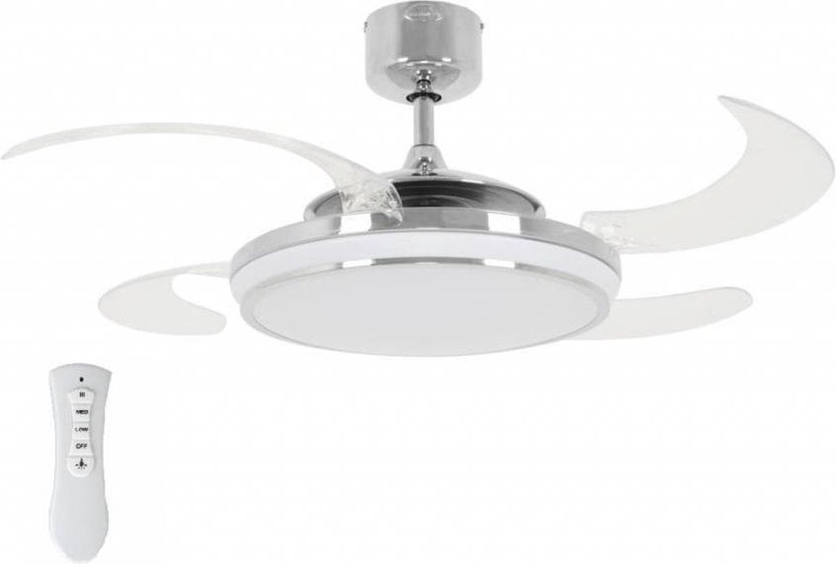 Fanaway Plafondventilator Fanaway Evo 1 Chroom Led Ø 122cm