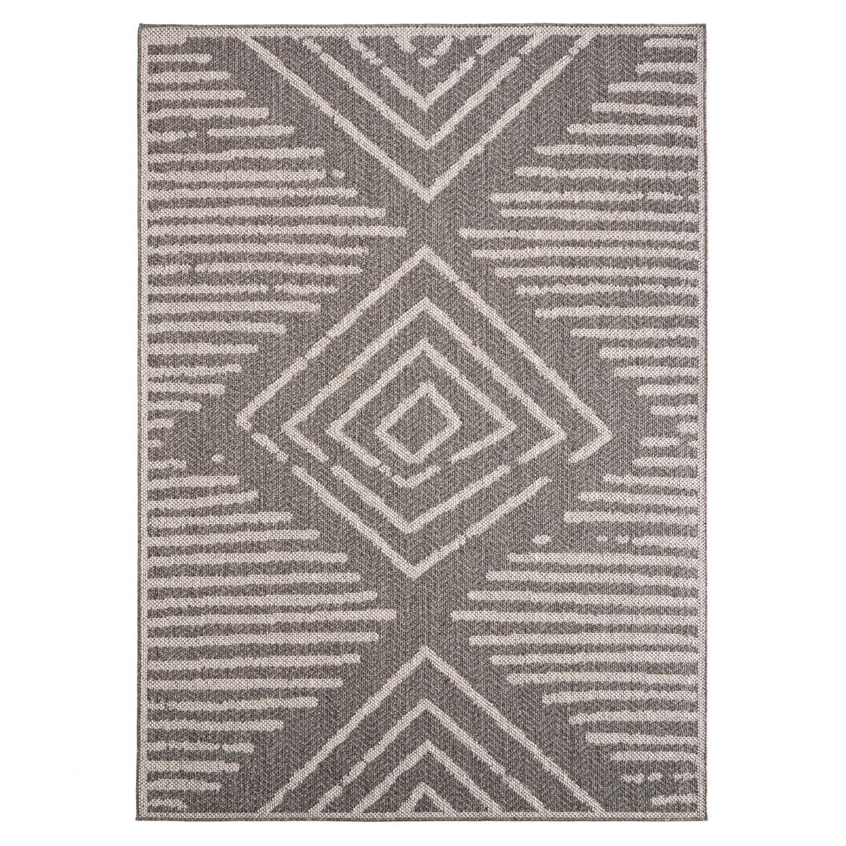 Boho&me Buitenkleed Boho - grijs|crème - 80x150 cm