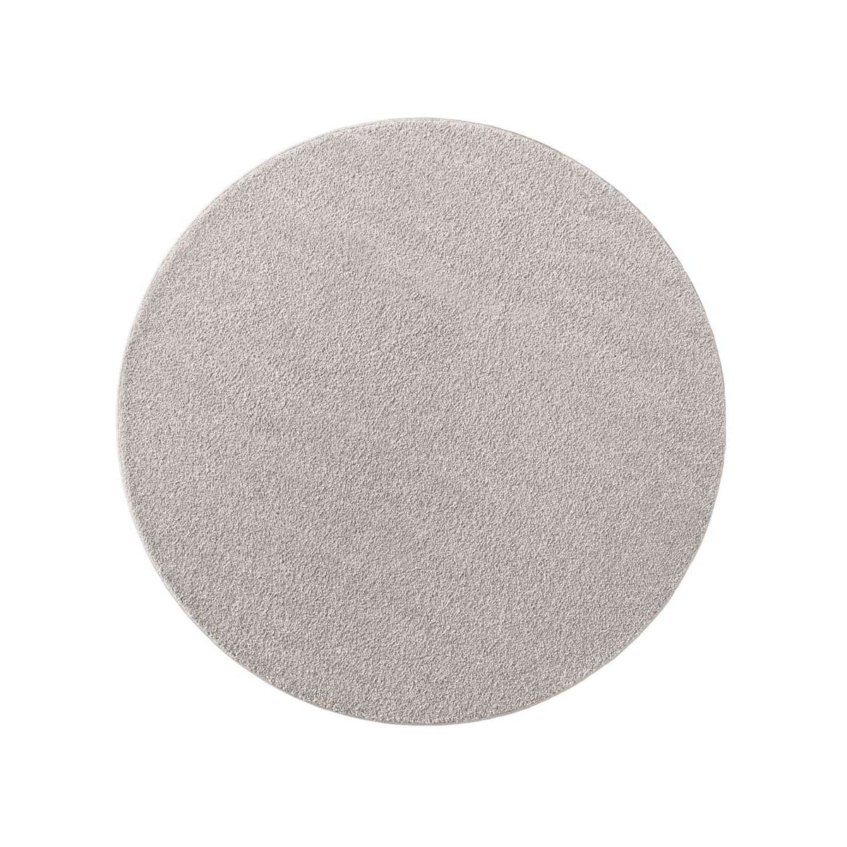 Tapeso Rond effen vloerkleed Qualis - grijs - 120 cm rond