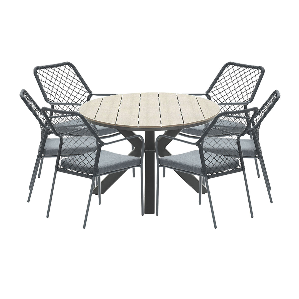 Garden Impressions Ross tuinset 7-delig zwart-light teak look