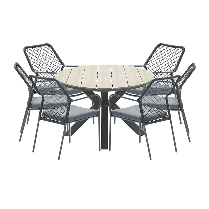 Garden Impressions Ross tuinset 7-delig zwart-light teak look