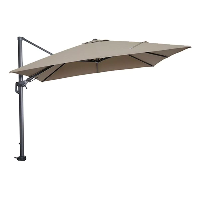 Garden Impressions parasol 300x300 d. grijs|taupe + voet en hoes