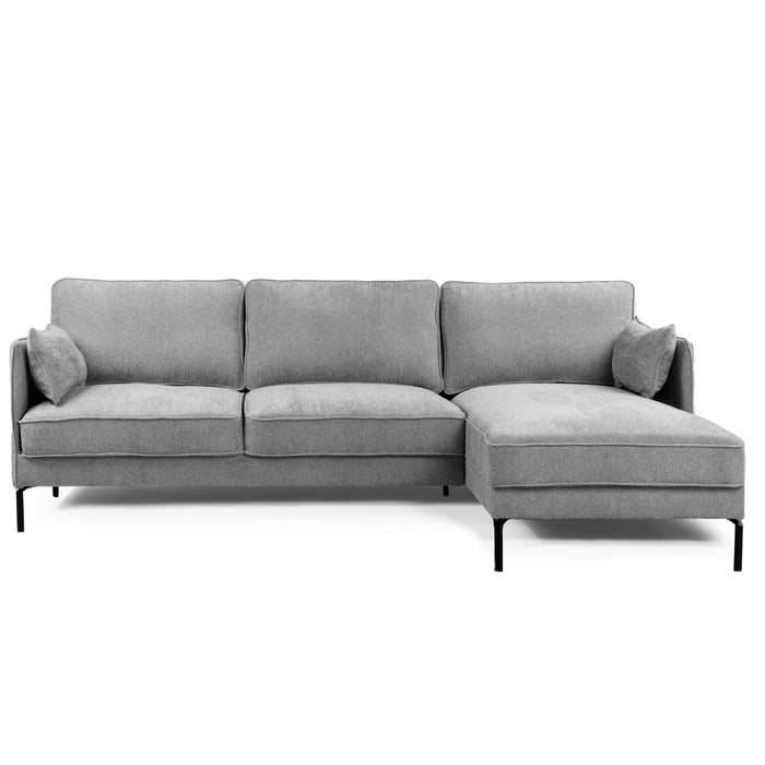 Vurna Sabine 3-zitsbank hoekbank rechts stof grijs