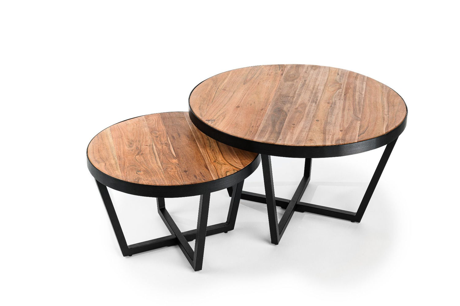 Vurna Kjeld salontafelset van 2 acaciahout bruin