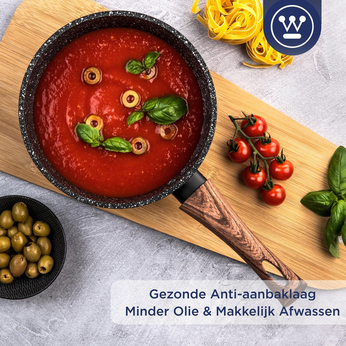 Westinghouse Pannenset – 2 Koekenpannen (28cm+30cm) + 1 Steelpan 18cm