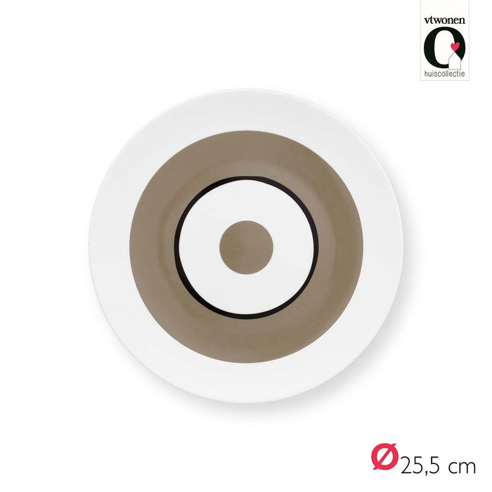 vtwonen Dinerborden - Circles - Zand - Set van 2