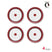 vtwonen Ontbijtborden - Circles - Rood - Set van 4