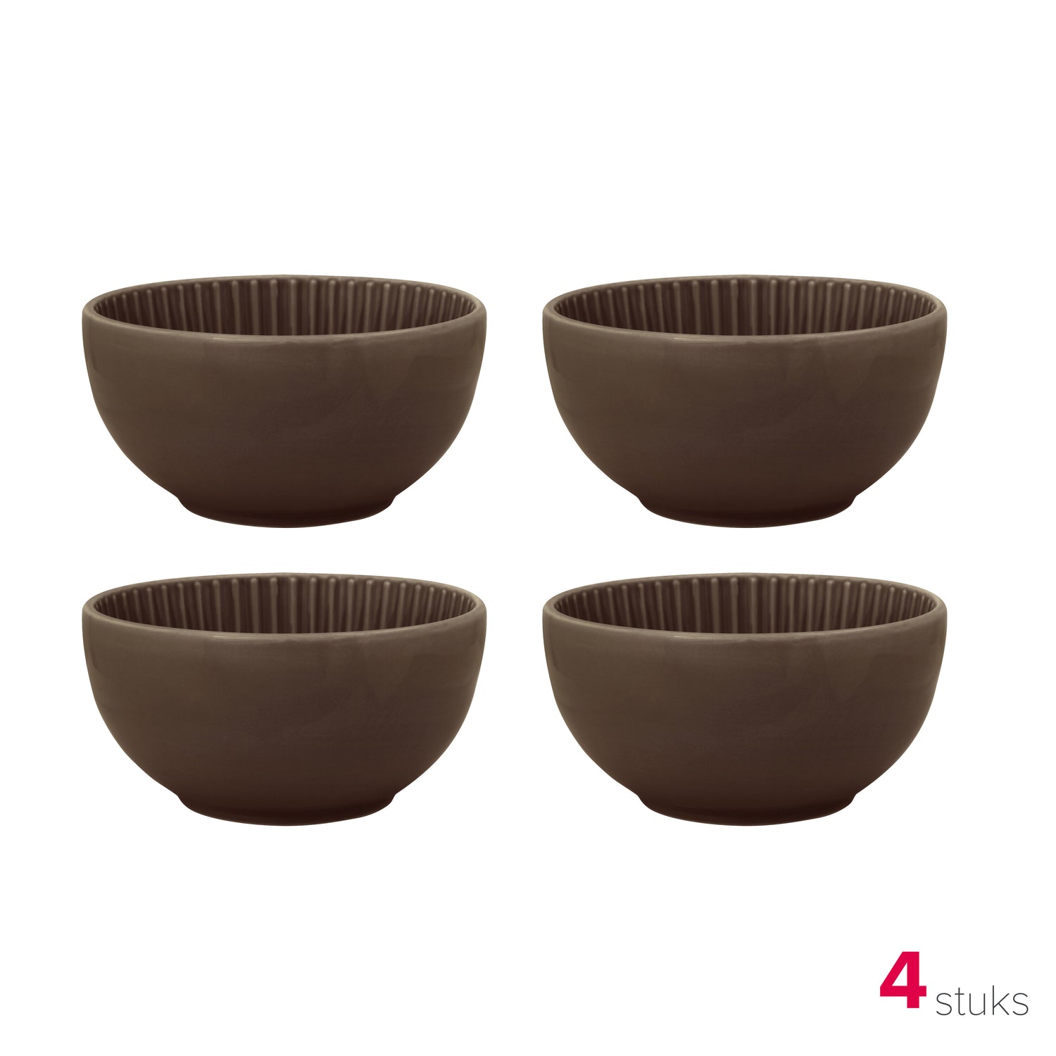 vtwonen Kommen - Bruin - Ø 15cm - 4 St.