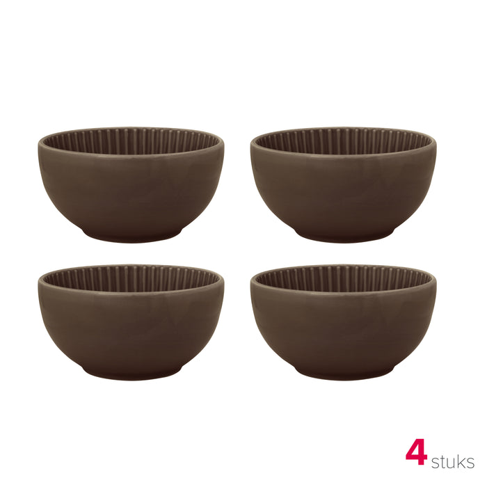 vtwonen Kommen - Bruin - Ø 15cm - 4 St.
