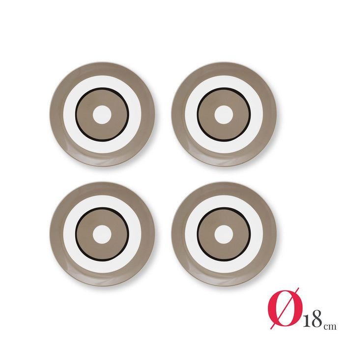 vtwonen Gebaksbordjes - Circles - Zand - Set van 4