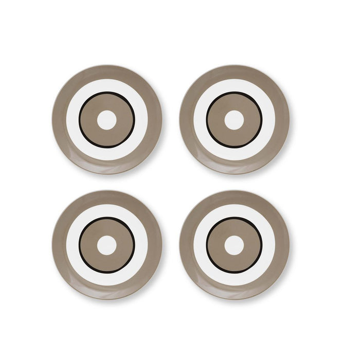 vtwonen Gebaksbordjes - Circles - Zand - Set van 4