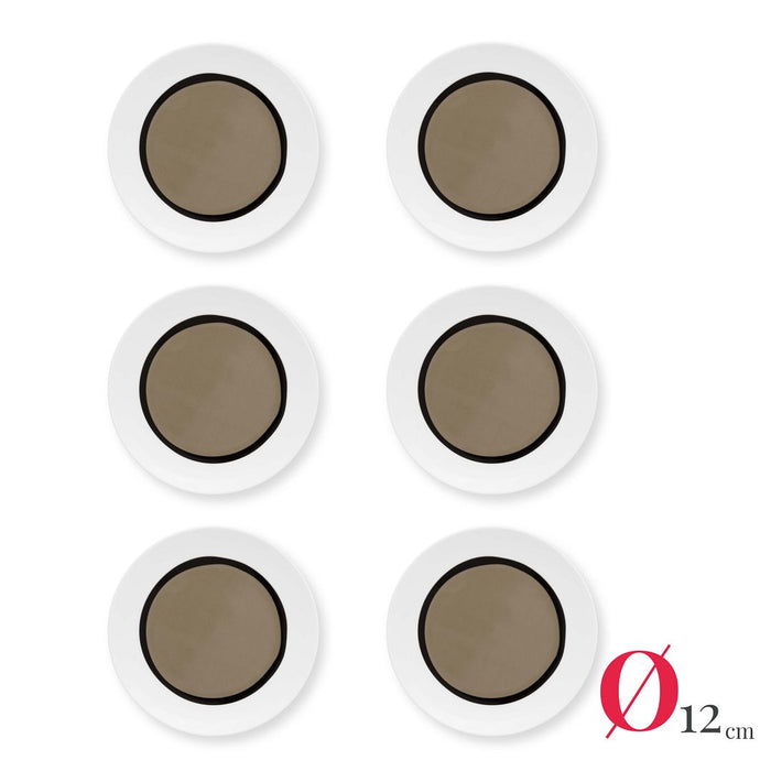 vtwonen Petit Four Bordjes - Circles - Zand - Set van 6
