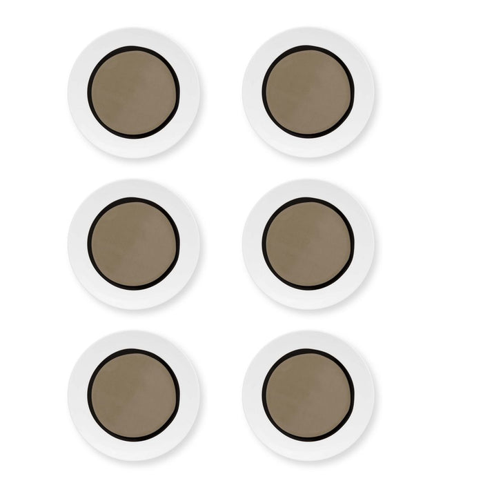 vtwonen Petit Four Bordjes - Circles - Zand - Set van 6