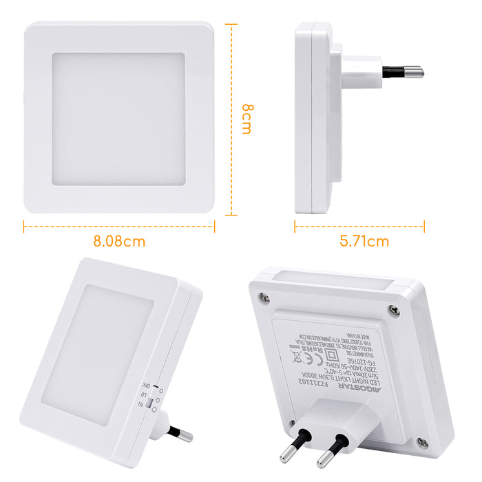 Aigostar 10B9V -LED Nachtlampje Stopcontact- Dag|Nacht Sensor- 2 stuks