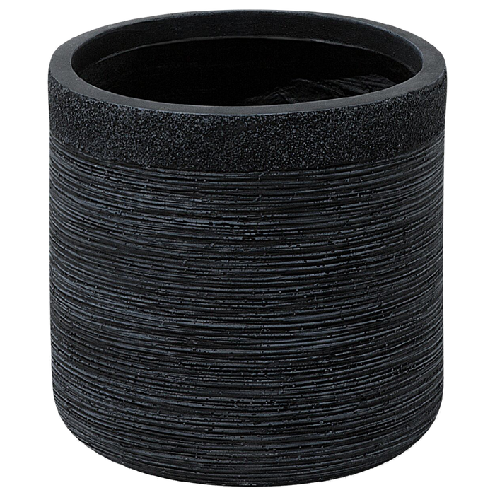 Beliani - SAMOS - Bloempot - Zwart - 26 cm - Klei-vezelmengsel