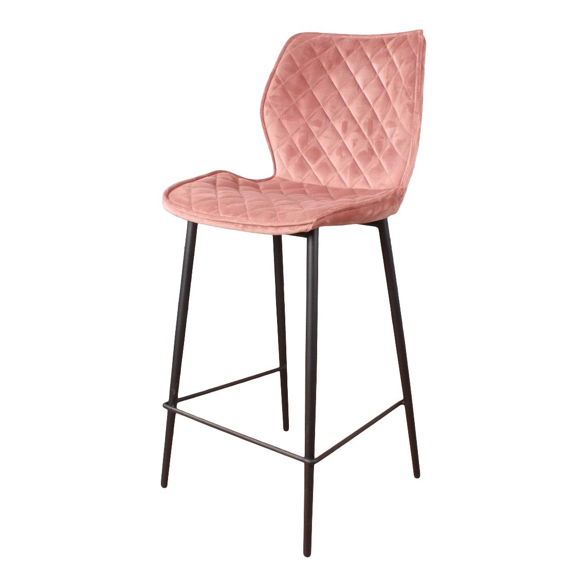 DS4U Ruby barkruk velvet 66 cm roze