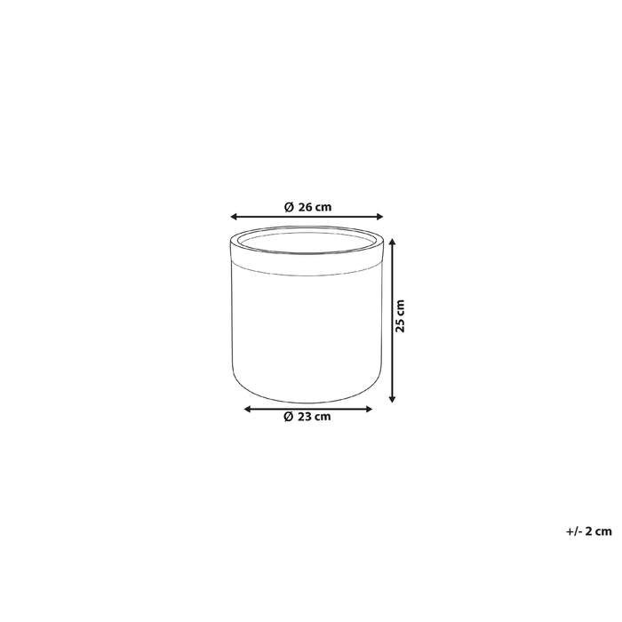 Beliani - SAMOS - Bloempot - Grijs - 26 cm - Klei-vezelmengsel