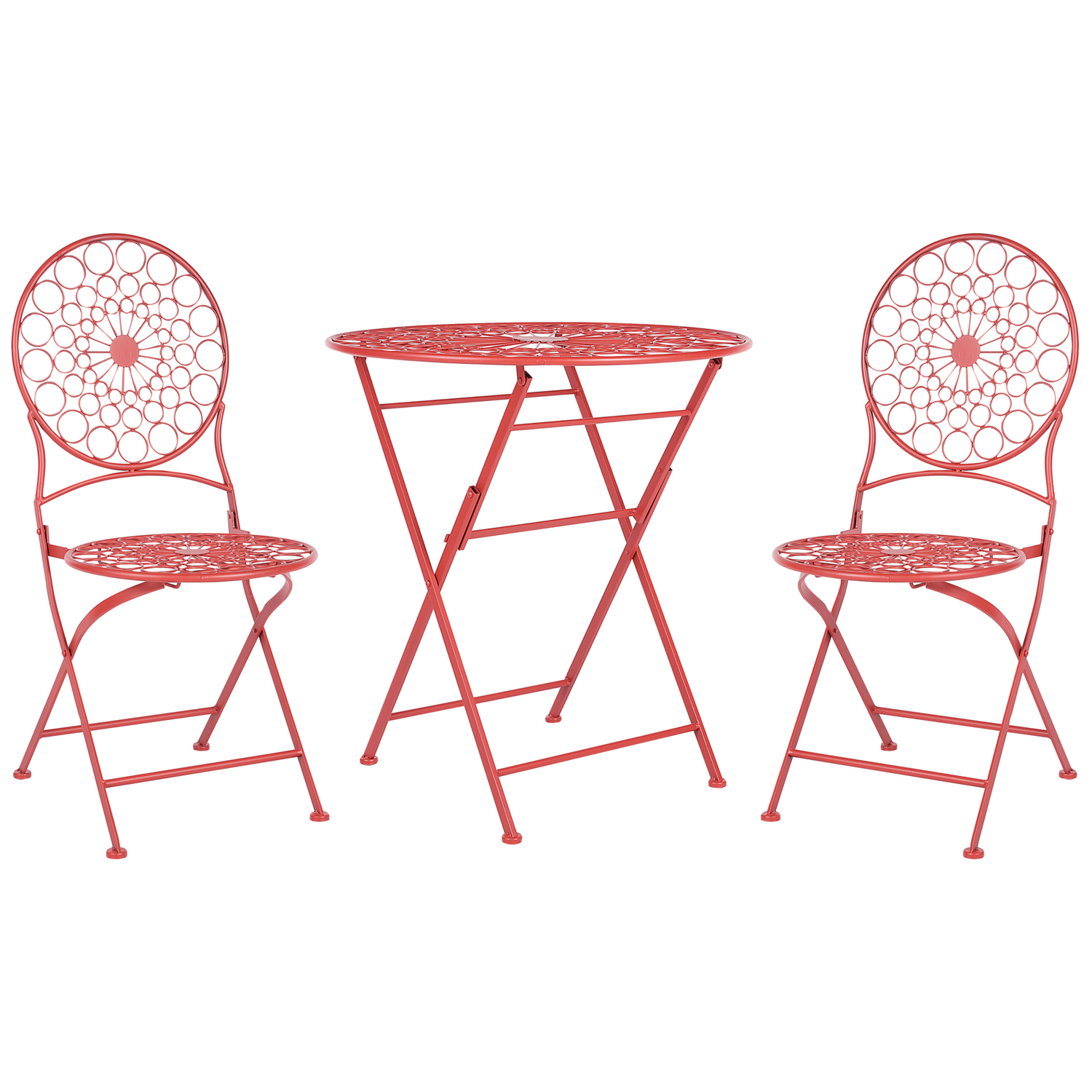Beliani - SCARIO - Bistro set - Rood - IJzer