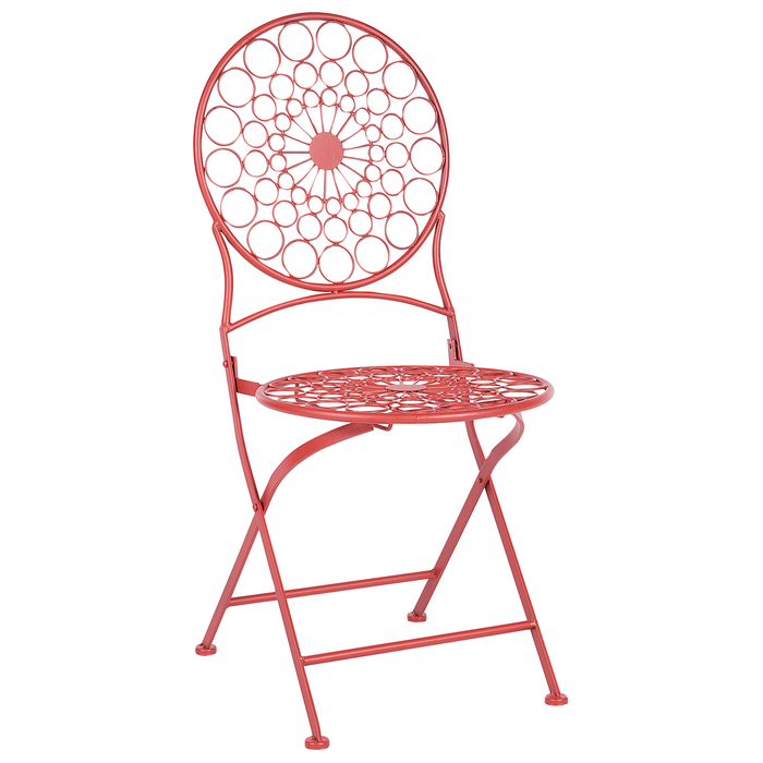 Beliani - SCARIO - Bistro set - Rood - IJzer