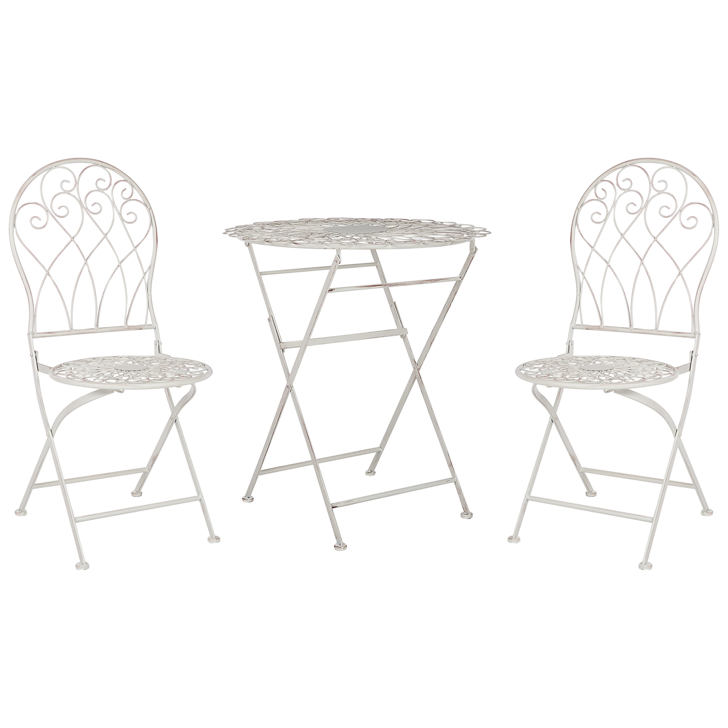 Beliani - STIFFE - Bistro set - Wit - IJzer