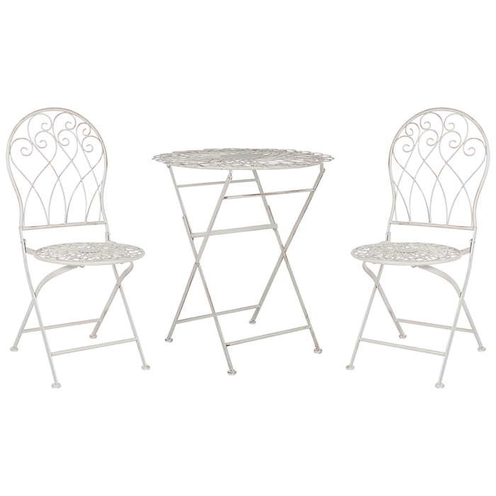 Beliani - STIFFE - Bistro set - Wit - IJzer