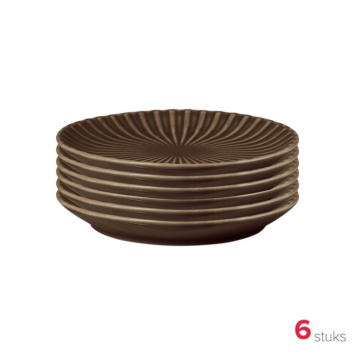 vtwonen Borden - Bruin - Ø 12cm - Set van 6 Kommen