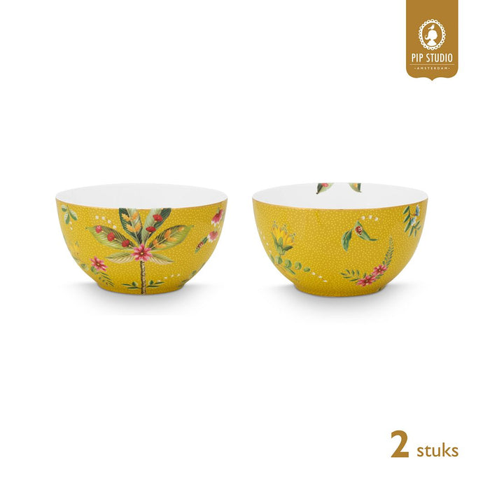 Pip Studio Schaaltjes - La Majorelle - Geel - Set van 2