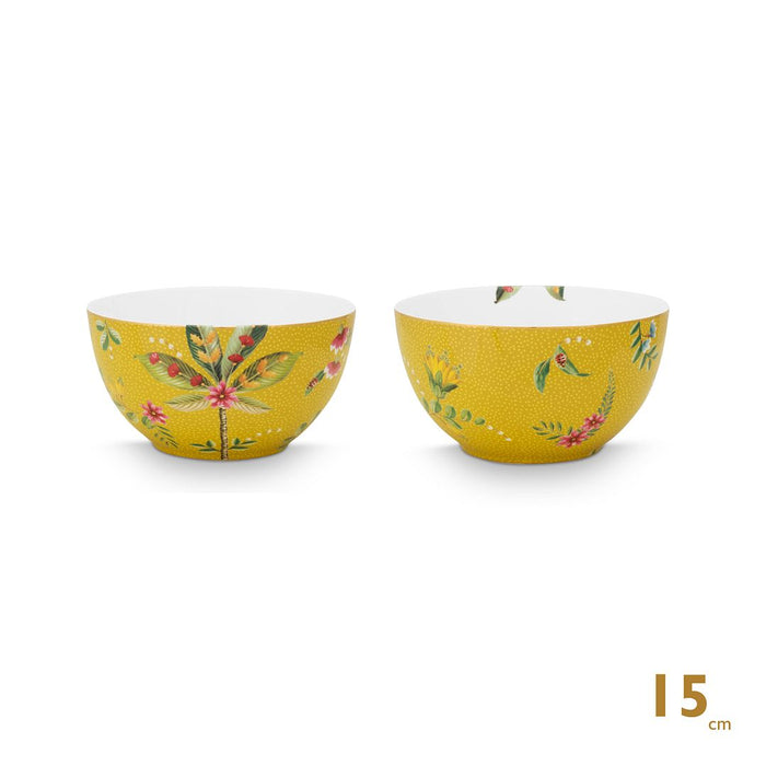 Pip Studio Schaaltjes - La Majorelle - Geel - Set van 2