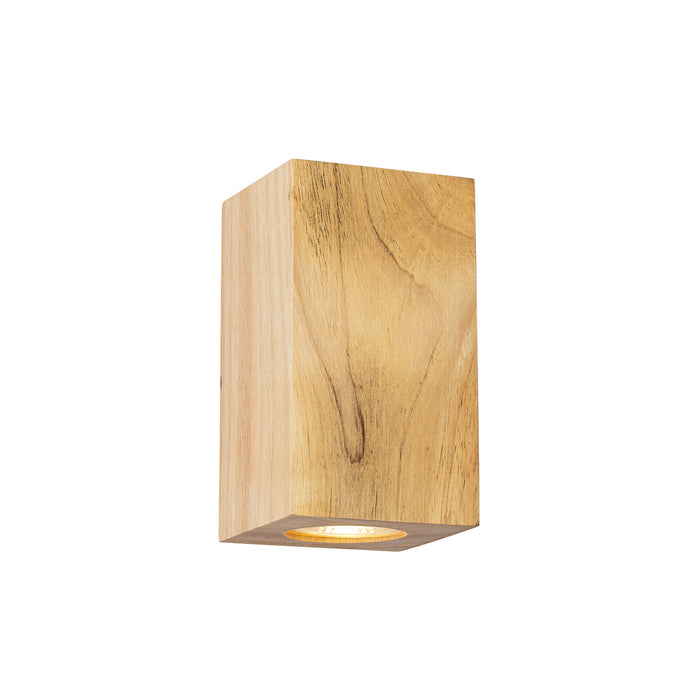 QAZQA Landelijke wandlamp hout vierkant 2-lichts - Sandy