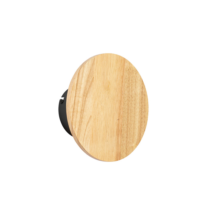 QAZQA Landelijk wandlamp hout rond kantelbaar - Pulley