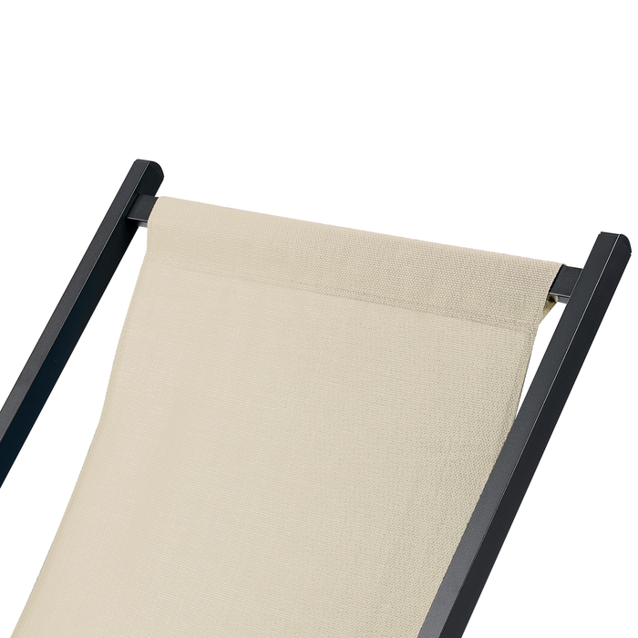 Beliani - LOCRI II - Ligstoel - Beige - Synthetisch materiaal