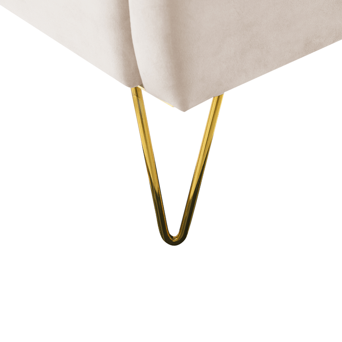 Beliani - AMBILLOU - Tweepersoonsbed - Goud - 180 x 200 cm - Fluweel