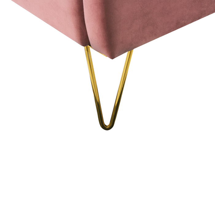 Beliani - AMBILLOU - Tweepersoonsbed - Roze - 140 x 200 cm - Fluweel