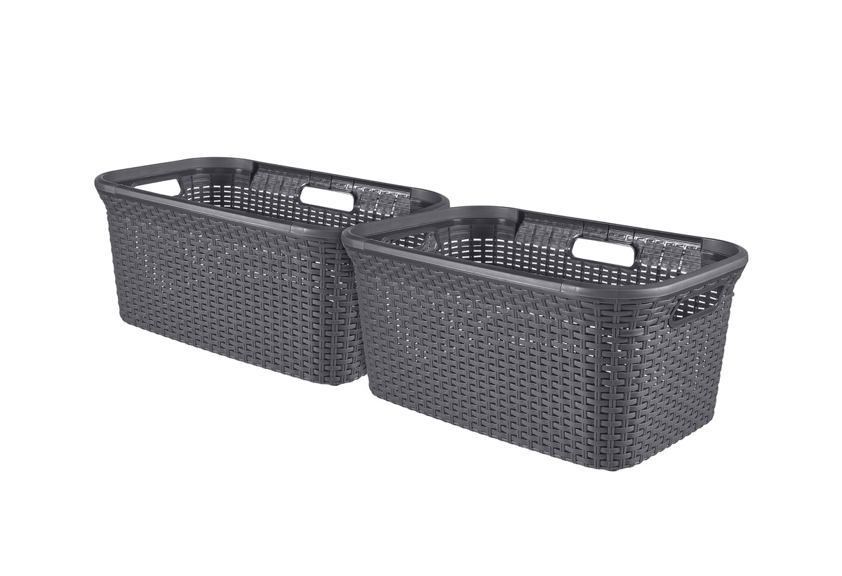 Curver Style Wasmand - 45L - 2 stuks - Antraciet