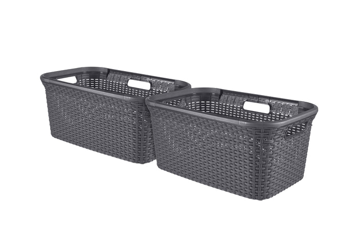 Curver Style Wasmand - 45L - 2 stuks - Antraciet