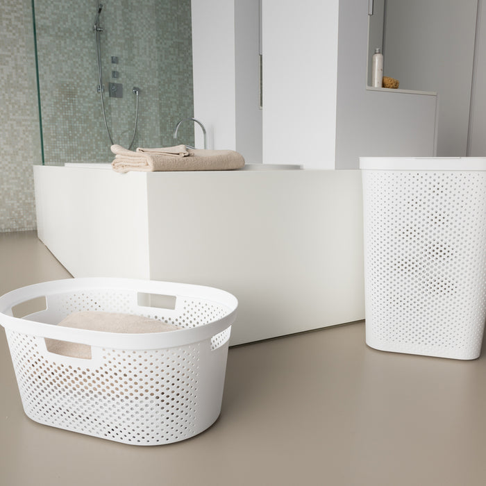 Curver Infinity Recycled Wasmand 60L + Wasmand 40L - Wit