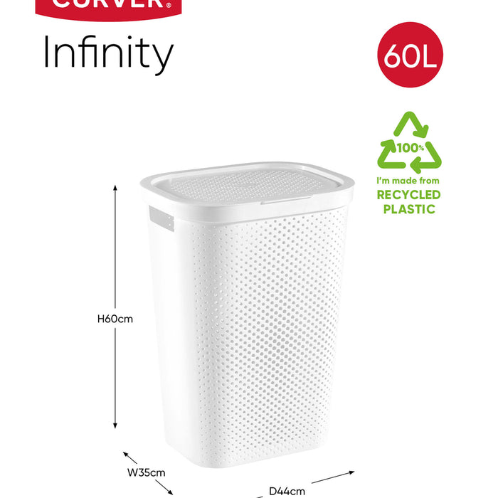 Curver Infinity Recycled Wasmand 60L + Wasmand 40L - Wit