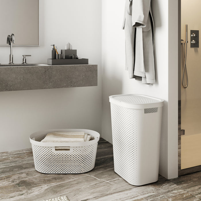 Curver Infinity Recycled Wasmand 60L + Wasmand 40L - Wit