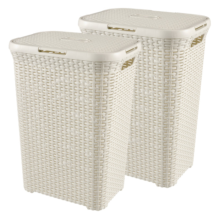 Curver Style Wasmand met Deksel - 60L - 2 stuks - Wit