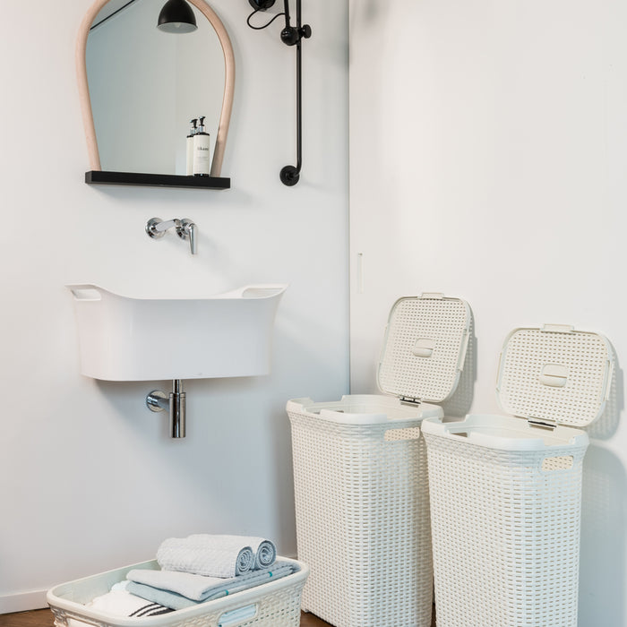 Curver Style Wasmand met Deksel 60L + Wasmand 45L - Wit