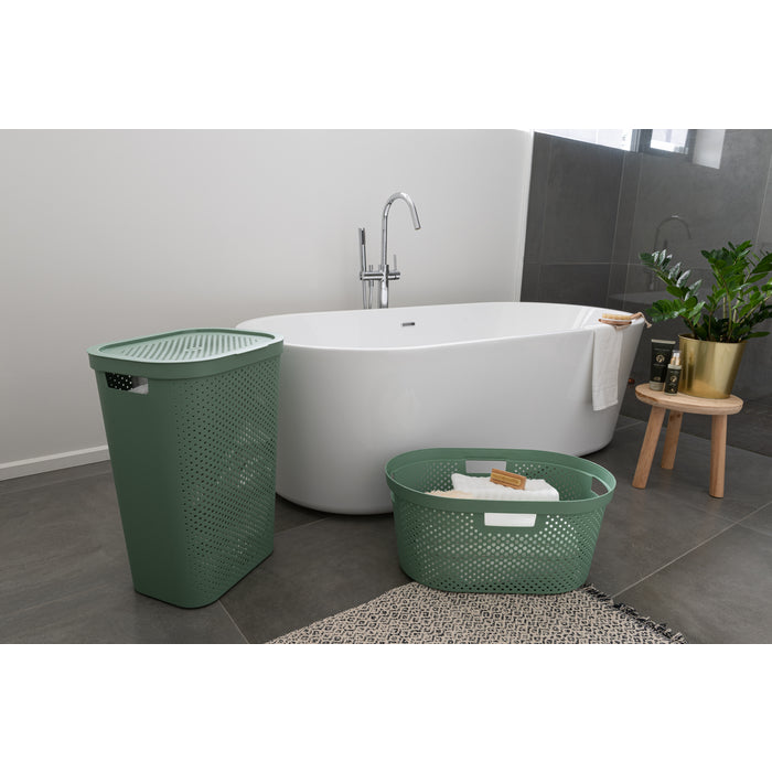 Curver Infinity Recycled Wasmand 60L + Wasmand 40L - Groen