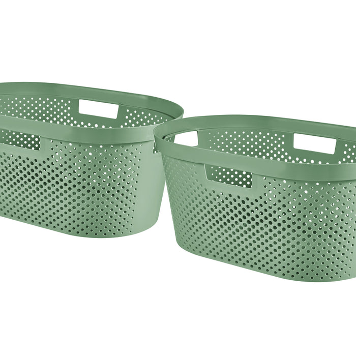 Curver Infinity Recycled Dots Wasmand - 40L - 2 stuks - Groen