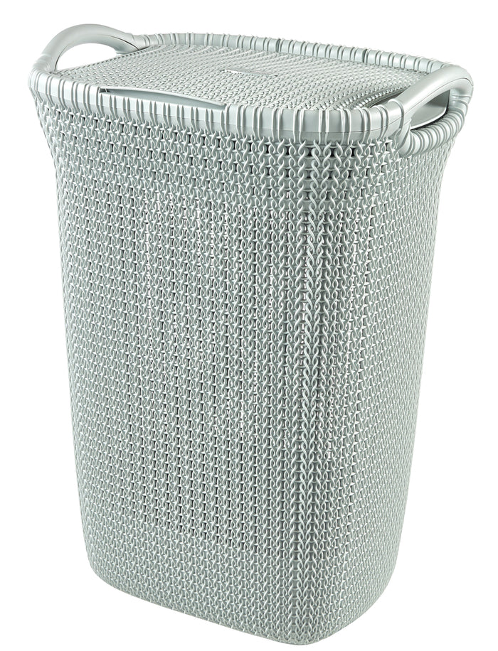 Curver Knit Wasmand met deksel - 57 l - Set van 2 - Misty Blue