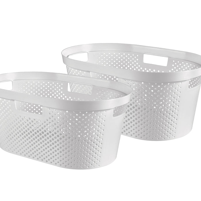 Curver Infinity Recycled Dots Wasmand - 40L - 2 stuks - Wit